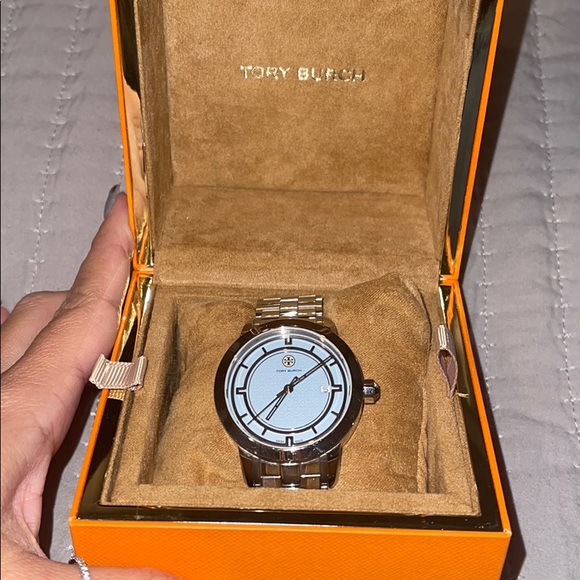Tury Burch Silver/Blue Watch TRB 1008 - Picture 5 of 5